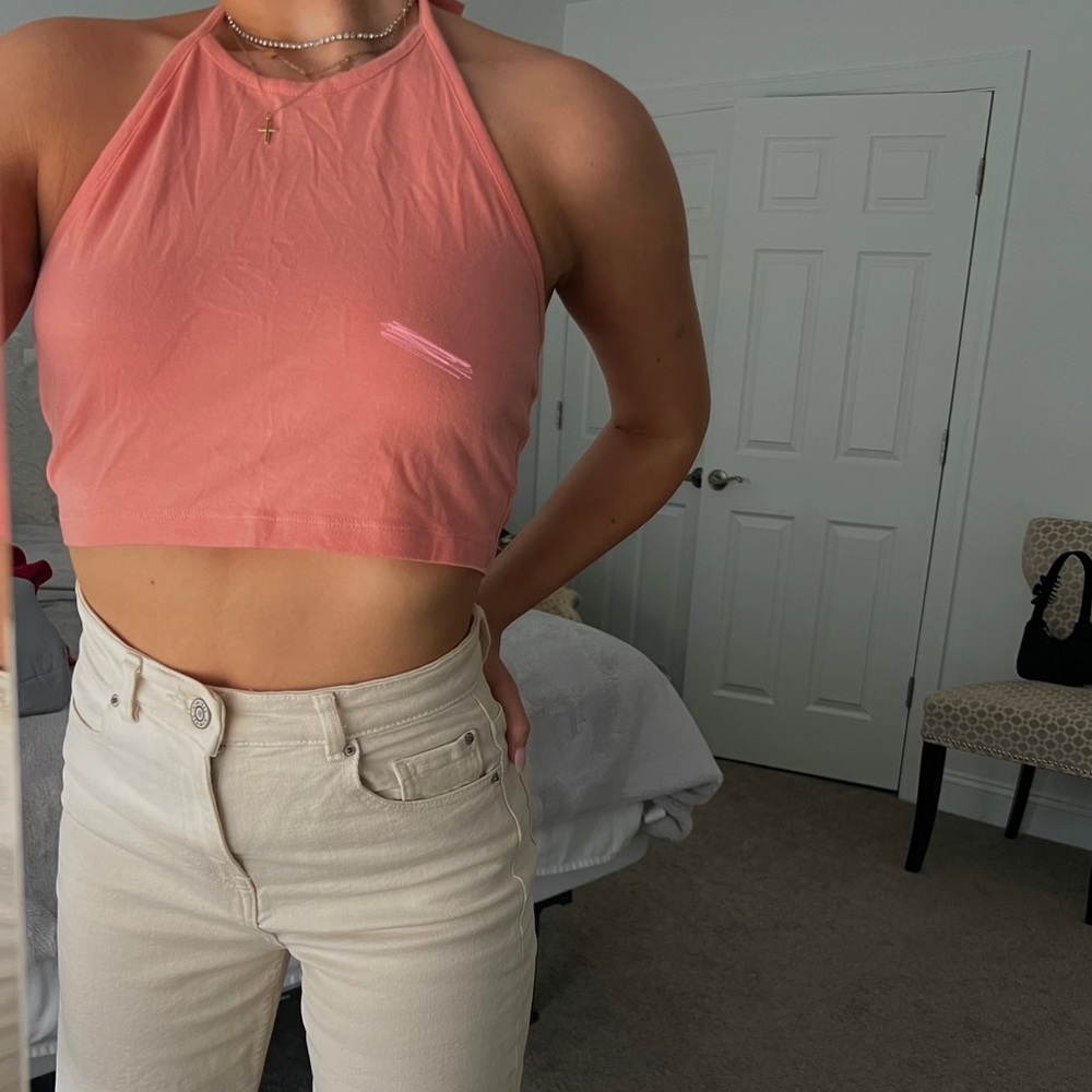 PINK TIE BACK TANK TOP